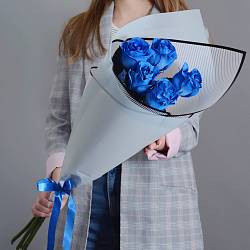 5 роз сорта Blue 60 см (Эквадор)